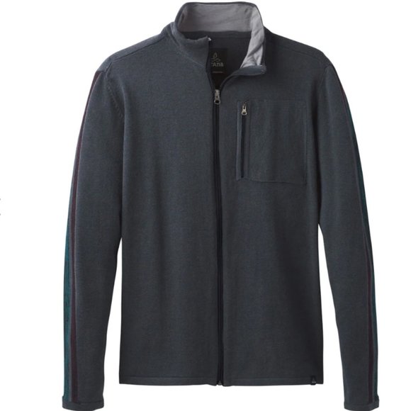 prAna Men's Coal Holberg Full Zip Sweater - Picture 1 of 9